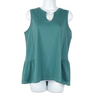 Sonoma Top Womens Size Small Green V-Neck Sleeveless Peplum Knit‎ Goods for Life